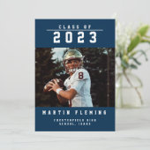 スポーツクラスカスタムフォトブルー卒業 案内状 (スタンド正面)