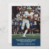 スポーツクラスカスタムフォトブルー卒業 案内状 (裏面)