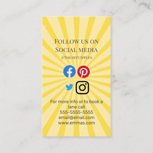 スポーツクラブのアーチェリーチームのトライアウトジム 名刺 (裏面)