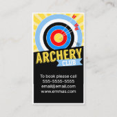 スポーツクラブのアーチェリーチームのトライアウトジム 名刺 (正面)