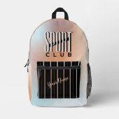 スポーツクラブパステルオレンジ プリントバックパック (正面)