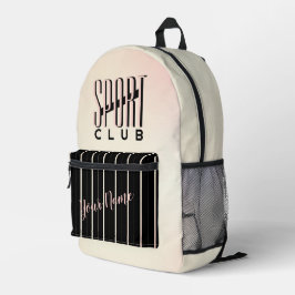 スポーツクラブ パステルピンク プリントバックパック