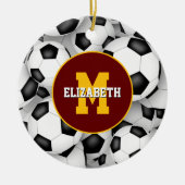 スポーツクラブfavチームカラーサッカープレーヤーファン セラミックオーナメント (正面)