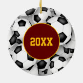 スポーツクラブfavチームカラーサッカープレーヤーファン セラミックオーナメント (裏面)