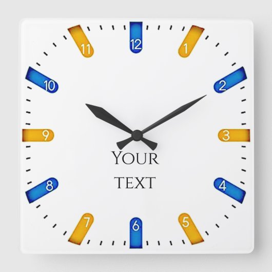 スポーツクロックカスタム スクエア壁時計 (正面)