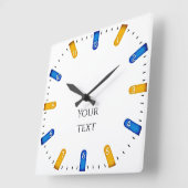 スポーツクロックカスタム スクエア壁時計 (傾斜)