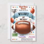 スポーツクールキッズボーイズチケットサッカー第1誕生日 招待状 (正面)