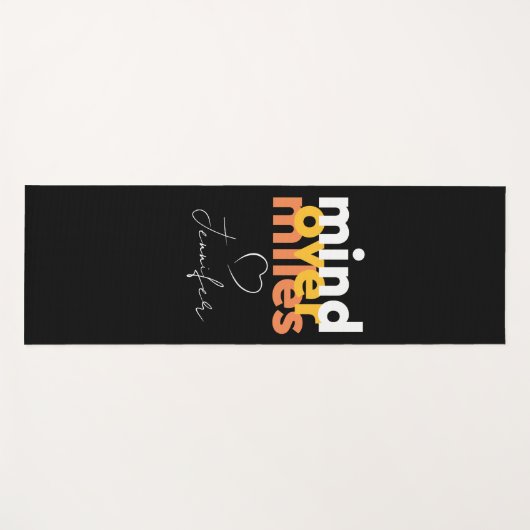 スポーツクールモチベーション黄色ブラックはっきりしたタイポグラフィ ヨガマット (正面(横))