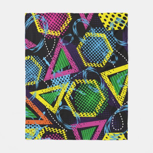 スポーツグランジパターン、子供のデザイン。 フリースブランケット (正面)