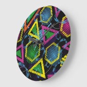 スポーツグランジパターン、子供のデザイン。 ラージ壁時計 (傾斜)