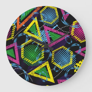 スポーツグランジパターン、子供のデザイン。 ラージ壁時計