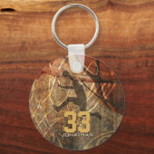 スポーツグランジメンズバスケットボール選手のパーソナライズ キーホルダー (正面)