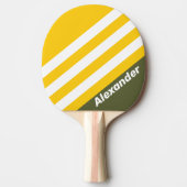 スポーツグリーンハニーノスタルジックストライプな名前 卓球ラケット (正面)