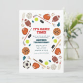 スポーツゲームタイムオールスター誕生日パーティー 招待状 (スタンド正面)