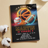 スポーツゲームタイムバースデーパーティー 招待状