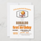 スポーツゲームバスケットボールボーイ1st誕生日 招待状 (正面)