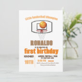 スポーツゲームバスケットボールボーイ1st誕生日 招待状 (スタンド正面)