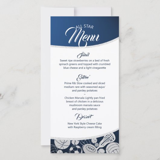 スポーツコンボすべてスターのメニューブルー セーブザデート (正面)