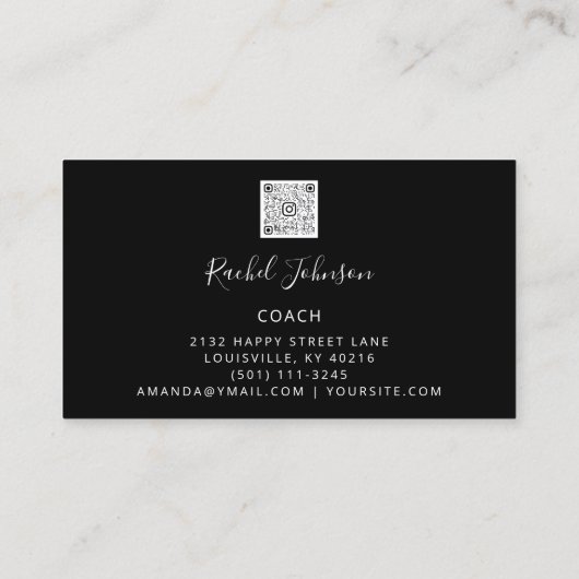 スポーツコーチアスリートアシストロゴインストラクターQR 名刺 (裏面)