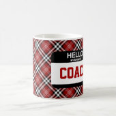 スポーツコーチナメタグチームマルーンプレイドハロー モーフィングマグカップ (中央)