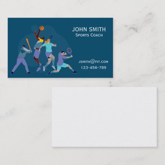 スポーツコーチフィットネストレーナービジネスカード 名刺 (正面/裏面)