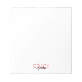 スポーツコーチ名チームカラーズモダンオフィス ノートパッド (正面)