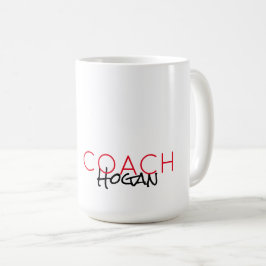 スポーツコーチ名チームカラーモダンギフトサンキュー コーヒーマグカップ