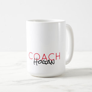 スポーツコーチ名チームカラーモダンギフトサンキュー コーヒーマグカップ