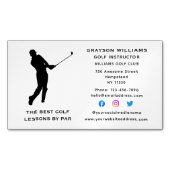 スポーツコーチ男性ゴルフプロインストラクターソーシャルメディア マグネット名刺 (正面)