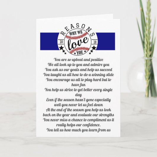 スポーツコーチ10理由なぜ我々は野球ファンを愛する カード (正面)