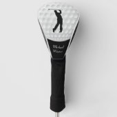 スポーツゴルファー男性ブラックシルエット ゴルフヘッドカバー (正面)