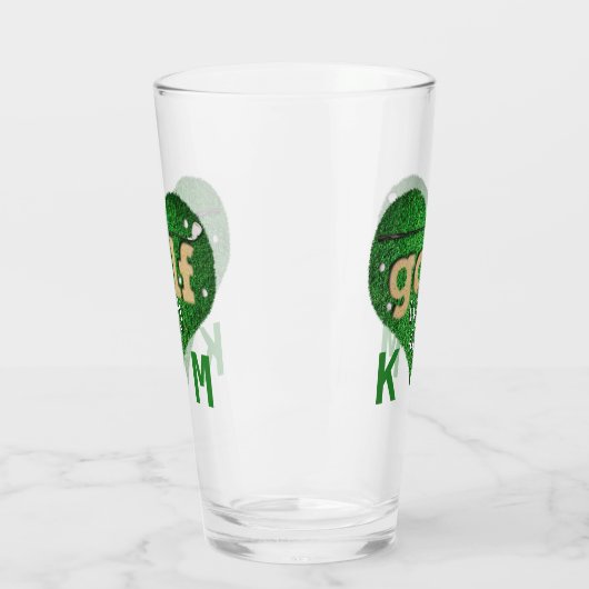 スポーツゴルフ愛好者の生き方引用文モノグラム タンブラーグラス (左)