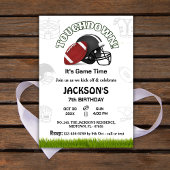 スポーツサッカーのタッチダウン子供たちgameday 7th誕生日 招待状