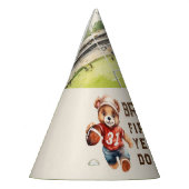 スポーツサッカーの最初の年ダウン男の子1歳の誕生日 パーティーハット (左)