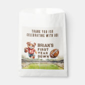 スポーツサッカーの最初の年ダウン男の子1歳の誕生日 フェイバーバッグ (正面)