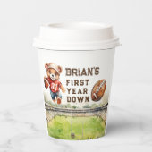 スポーツサッカーの最初の年ダウン男の子1歳の誕生日 紙コップ
