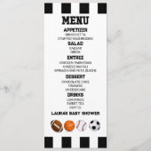 スポーツサッカーバスケットボールベビーシャワーフード メニュー (正面)