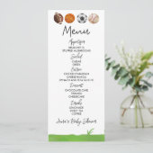 スポーツサッカーバスケットボールベビーシャワーフード メニュー (スタンド正面)