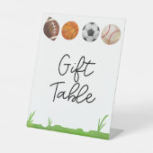 スポーツサッカーバスケットボール野球ギフトテーブル 台座サイン (正面)