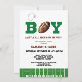 スポーツサッカーボーイベビーシャワーパーティー 招待状 (正面)