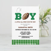 スポーツサッカーボーイベビーシャワーパーティー 招待状 (スタンド正面)