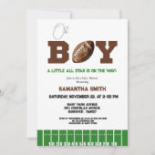 スポーツサッカーボーイベビーシャワーパーティー 招待状 (正面)