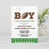 スポーツサッカーボーイベビーシャワーパーティー 招待状 (スタンド正面)