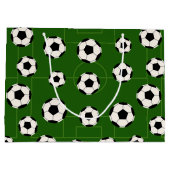 スポーツサッカーボールのタイリング模様パーティーバッグ ラージペーパーバッグ (裏面)