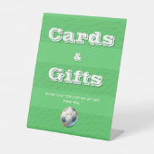 スポーツサッカー男の赤ちゃんシャワーカード&ギフト 台座サイン (正面)