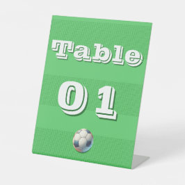 スポーツサッカー男の赤ちゃんシャワーテーブル番号 台座サイン