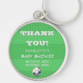 スポーツサッカー男の赤ちゃんシャワー キーホルダー (正面)