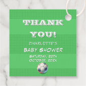 スポーツサッカー男の赤ちゃんシャワー フェイバータグ (裏面)