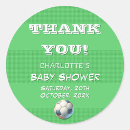 スポーツサッカー男の赤ちゃんシャワー ラウンドシール