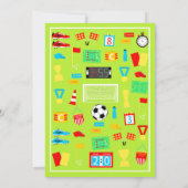 スポーツサッカー誕生日カラフル招待状 招待状 (裏面)